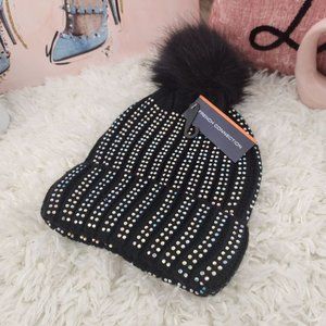 French connection Rhinestone pom hat OS and TU Women NWT